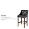 Flash Furniture Black Leather/Wood Stool, 30", PK2 2-CH-182020-T-30-BK-GG - alternate 3
