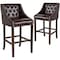 Flash Furniture Brown Leather/Wood Stool, 30", PK2 2-CH-182020-T-30-BN-GG - alternate 6