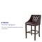 Flash Furniture Brown Leather/Wood Stool, 30", PK2 2-CH-182020-T-30-BN-GG - alternate 3