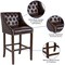 Flash Furniture Brown Leather/Wood Stool, 30", PK2 2-CH-182020-T-30-BN-GG - alternate 4