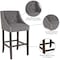 Flash Furniture Gray Fabric/Wood Stool, 30", PK2 2-CH-182020-T-30-DKGY-F-GG - alternate 3