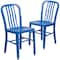 Flash Furniture Gael Commercial Grade  Blue Metal Indoor-Outdoor Chair, PK2 2-CH-61200-18-BL-GG - alternate 2