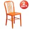 Flash Furniture Gael Commercial Grade  Orange Metal Indoor-Outdoor Chair, PK2 2-CH-61200-18-OR-GG - alternate 3