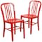 Flash Furniture Gael Commercial Grade  Red Metal Indoor-Outdoor Chair, PK2 2-CH-61200-18-RED-GG - alternate 4