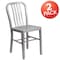Flash Furniture Gael Commercial Grade  Silver Metal Indoor-Outdoor Chair, PK2 2-CH-61200-18-SIL-GG - alternate 4