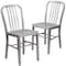 Flash Furniture Gael Commercial Grade  Silver Metal Indoor-Outdoor Chair, PK2 2-CH-61200-18-SIL-GG - alternate 2