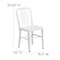 Flash Furniture Gael Commercial Grade  White Metal Indoor-Outdoor Chair, PK2 2-CH-61200-18-WH-GG - alternate 7