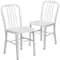 Flash Furniture Gael Commercial Grade  White Metal Indoor-Outdoor Chair, PK2 2-CH-61200-18-WH-GG - alternate 2