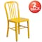 Flash Furniture Gael Commercial Grade  Yellow Metal Indoor-Outdoor Chair, PK2 2-CH-61200-18-YL-GG - alternate 3