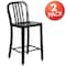 Flash Furniture 2 " High Black Metal Counter Height Stool, PK2 2-CH-61200-24-BK-GG - alternate 5