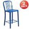Flash Furniture 2 " High Blue Metal Counter Height Stool, PK2 2-CH-61200-24-BL-GG - alternate 4