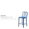 Flash Furniture 2 " High Blue Metal Counter Height Stool, PK2 2-CH-61200-24-BL-GG - alternate 2