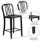 Flash Furniture 2PK 24" High Black-Gold Metal Counter Height Stool 2-CH-61200-24-BQ-GG - alternate 5