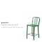 Flash Furniture 2 " High Green Metal Counter Height Stool, PK2 2-CH-61200-24-GN-GG - alternate 5