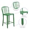 Flash Furniture 2 " High Green Metal Counter Height Stool, PK2 2-CH-61200-24-GN-GG - alternate 2