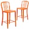 Flash Furniture 2 " High Orange Metal Counter Height Stool, PK2 2-CH-61200-24-OR-GG - alternate 3