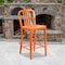 Flash Furniture 2 " High Orange Metal Counter Height Stool, PK2 2-CH-61200-24-OR-GG - alternate 1