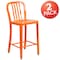 Flash Furniture 2 " High Orange Metal Counter Height Stool, PK2 2-CH-61200-24-OR-GG - alternate 2