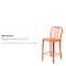 Flash Furniture 2 " High Orange Metal Counter Height Stool, PK2 2-CH-61200-24-OR-GG - alternate 4