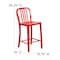 Flash Furniture 2 " High Red Metal Counter Height Stool, PK2 2-CH-61200-24-RED-GG - alternate 8