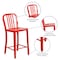 Flash Furniture 2 " High Red Metal Counter Height Stool, PK2 2-CH-61200-24-RED-GG - alternate 2