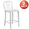 Flash Furniture 2 " High White Metal Counter Height Stool, PK2 2-CH-61200-24-WH-GG - alternate 4