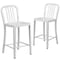 Flash Furniture 2 " High White Metal Counter Height Stool, PK2 2-CH-61200-24-WH-GG - alternate 2