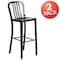 Flash Furniture 30" High Black Metal Barstool with Slat Back, PK2 2-CH-61200-30-BK-GG - alternate 5