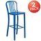 Flash Furniture 2 " High Blue Metal Barstool with Slat Back, PK2 2-CH-61200-30-BL-GG - alternate 8