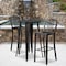 Flash Furniture 2PK 30"H Black-Gold Metal Barstool with Slat Back 2-CH-61200-30-BQ-GG - alternate 1