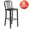 Flash Furniture 2PK 30"H Black-Gold Metal Barstool with Slat Back 2-CH-61200-30-BQ-GG - alternate 2
