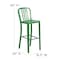 Flash Furniture 2PK 30" High Green Metal Barstool with Slat Back 2-CH-61200-30-GN-GG - alternate 8
