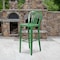 Flash Furniture 2PK 30" High Green Metal Barstool with Slat Back 2-CH-61200-30-GN-GG - alternate 1