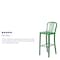 Flash Furniture 2PK 30" High Green Metal Barstool with Slat Back 2-CH-61200-30-GN-GG - alternate 4