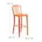 Flash Furniture 2PK 30" High Orange Metal Barstool with Slat Back 2-CH-61200-30-OR-GG - alternate 4