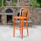 Flash Furniture 2PK 30" High Orange Metal Barstool with Slat Back 2-CH-61200-30-OR-GG - alternate 1