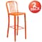 Flash Furniture 2PK 30" High Orange Metal Barstool with Slat Back 2-CH-61200-30-OR-GG - alternate 3
