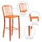 Flash Furniture 2PK 30" High Orange Metal Barstool with Slat Back 2-CH-61200-30-OR-GG - alternate 6