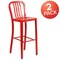 Flash Furniture 2 " High Red Metal Barstool with Slat Back, PK2 2-CH-61200-30-RED-GG - alternate 2