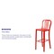 Flash Furniture 2 " High Red Metal Barstool with Slat Back, PK2 2-CH-61200-30-RED-GG - alternate 4