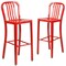 Flash Furniture 2 " High Red Metal Barstool with Slat Back, PK2 2-CH-61200-30-RED-GG - alternate 3