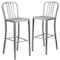 Flash Furniture 2PK 30" High Silver Metal Barstool with Slat Back 2-CH-61200-30-SIL-GG - alternate 2