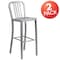 Flash Furniture 2PK 30" High Silver Metal Barstool with Slat Back 2-CH-61200-30-SIL-GG - alternate 5