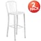 Flash Furniture 30" High White Metal Barstool with Slat Back, PK2 2-CH-61200-30-WH-GG - alternate 3