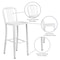 Flash Furniture 30" High White Metal Barstool with Slat Back, PK2 2-CH-61200-30-WH-GG - alternate 2