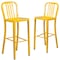 Flash Furniture 2PK 30" High Yellow Metal Barstool with Slat Back 2-CH-61200-30-YL-GG - alternate 2