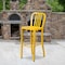 Flash Furniture 2PK 30" High Yellow Metal Barstool with Slat Back 2-CH-61200-30-YL-GG - alternate 1