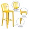 Flash Furniture 2PK 30" High Yellow Metal Barstool with Slat Back 2-CH-61200-30-YL-GG - alternate 7