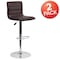 Flash Furniture Brown Vinyl Adjust Barstool, Counter Ht Swivel, Chrome Pedestal Base, PK2 2-CH-92023-1-BRN-GG - alternate 2