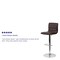 Flash Furniture Brown Vinyl Adjust Barstool, Counter Ht Swivel, Chrome Pedestal Base, PK2 2-CH-92023-1-BRN-GG - alternate 6